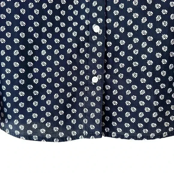 TOMMY HILFIGER | NWOT | WOMEN’S NAVY BLUE PRINT LONG SLEEVED SHIRT | SIZE: LRG - Picture 6 of 12